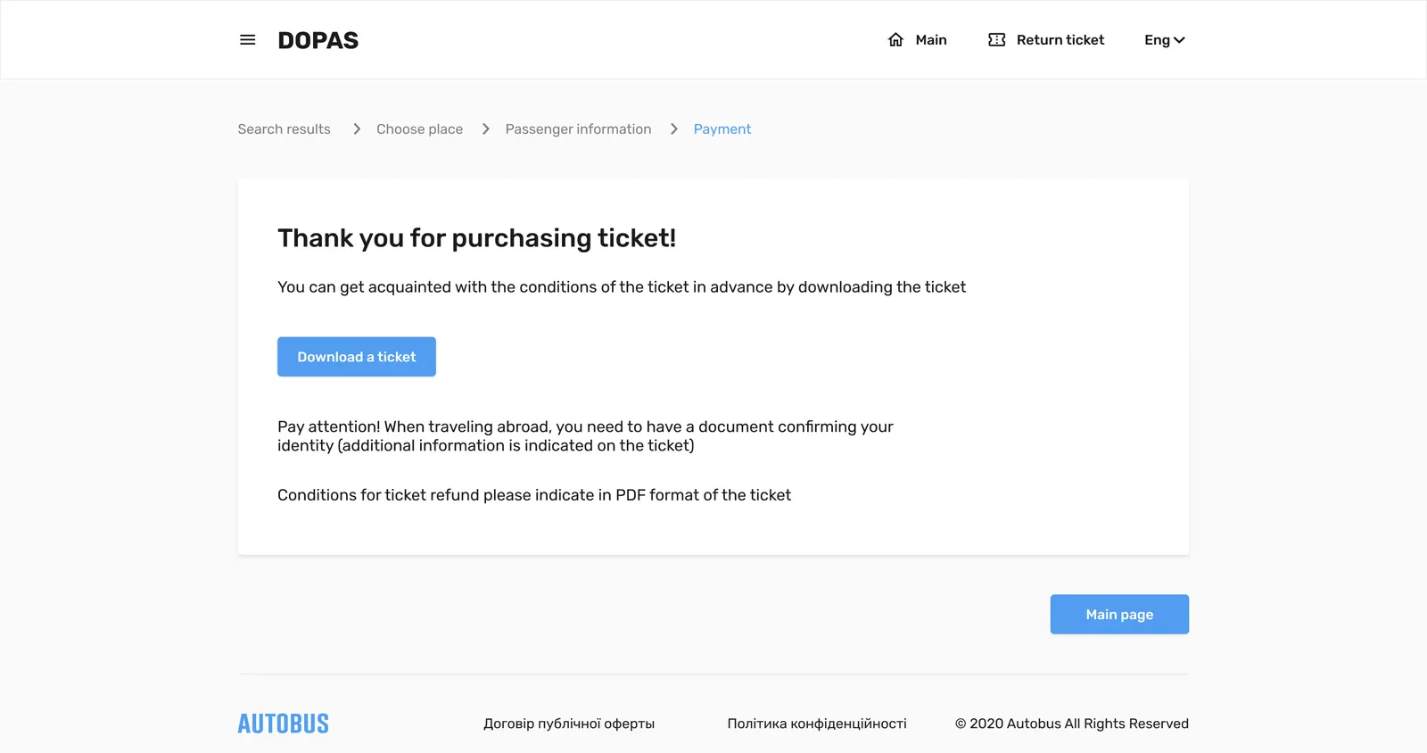 Confirmation: the ticket to download, and what to carry when travelling abroad